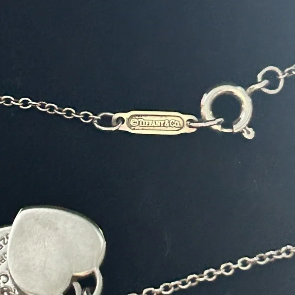 Tiffany & Co. Sterling Silver Double Heart Tag Pendant Necklace in Silver, Mini - Picture 3 of 6